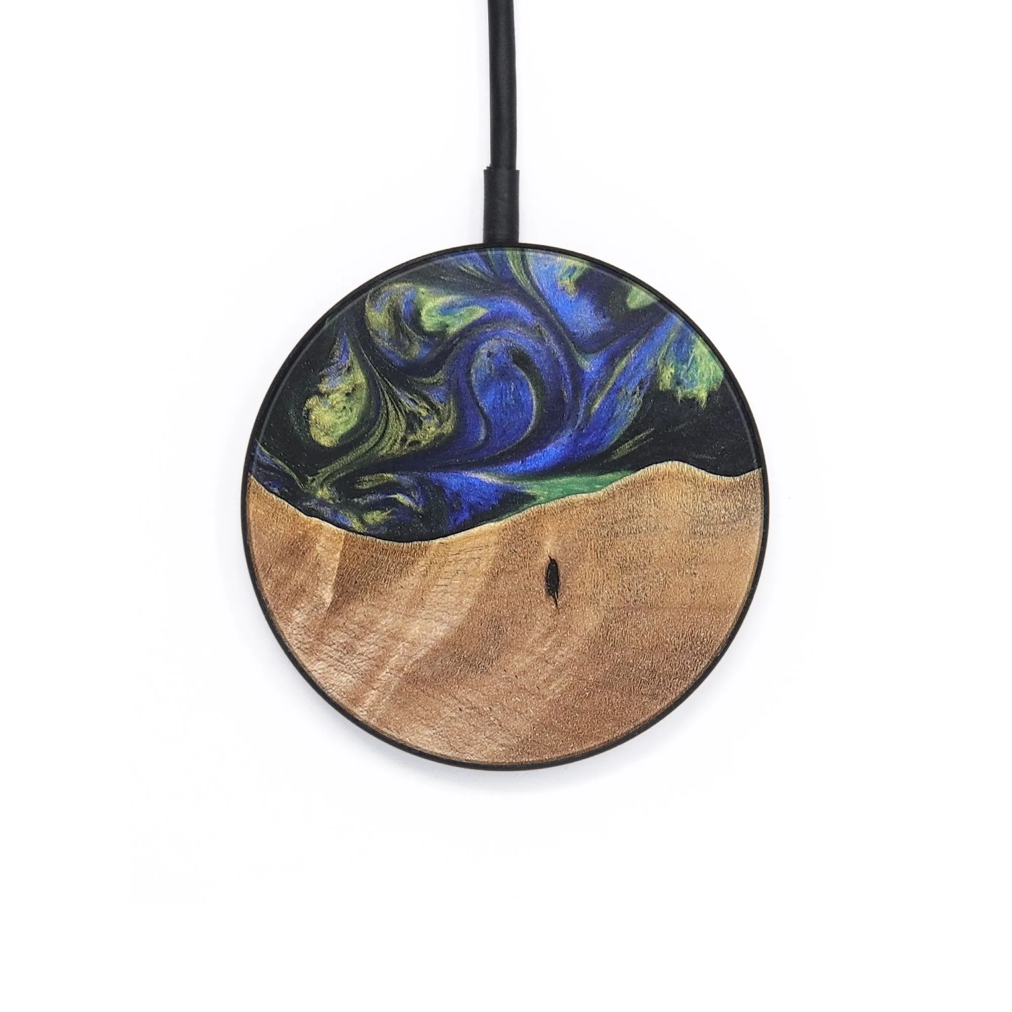 Circle Wood Resin Wireless Charger - Alessandra (Green, 695723)