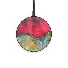 Circle Wood Resin Wireless Charger - Annette (Teal & Gold, 686166)