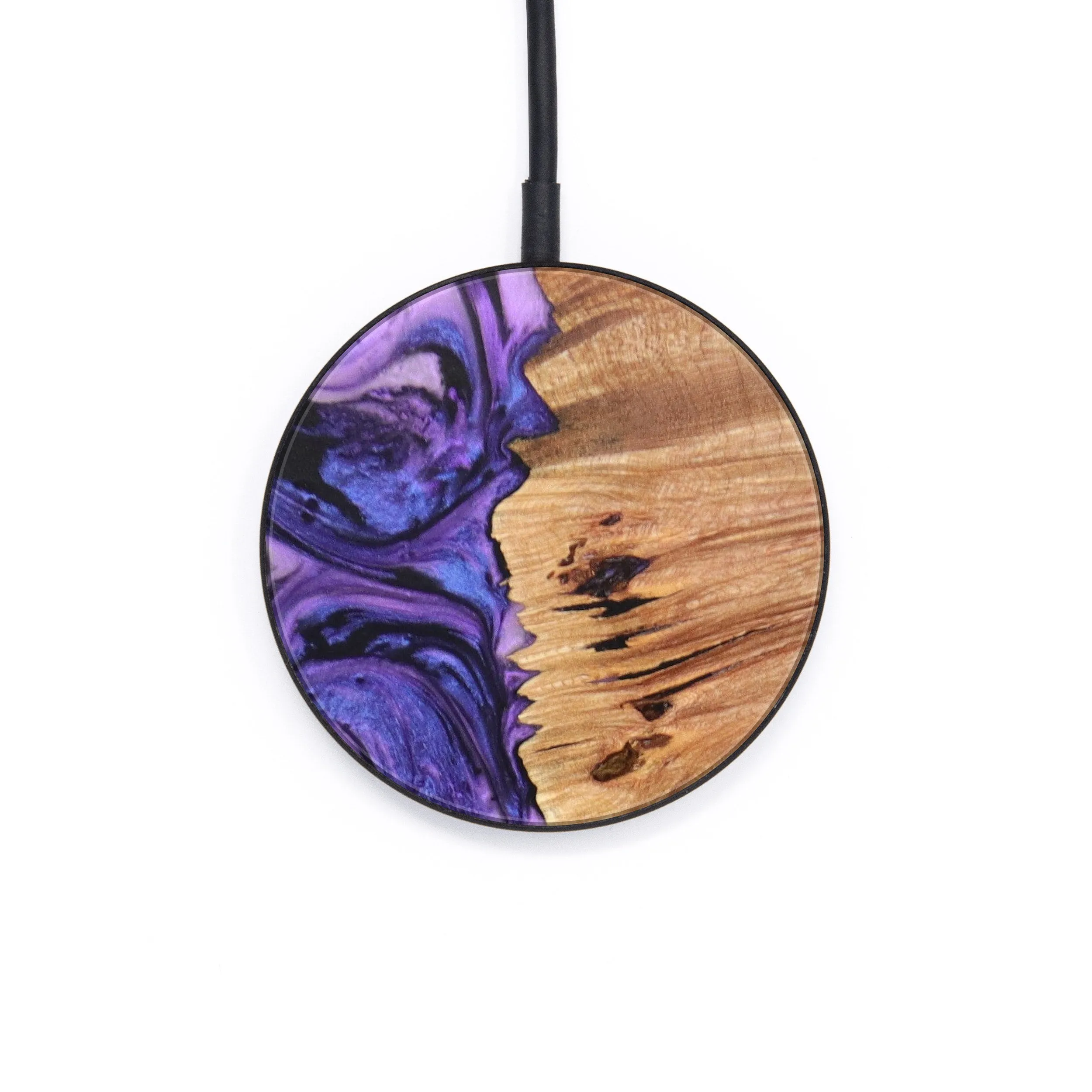 Circle Wood Resin Wireless Charger - Antoine (Purple, 629657)