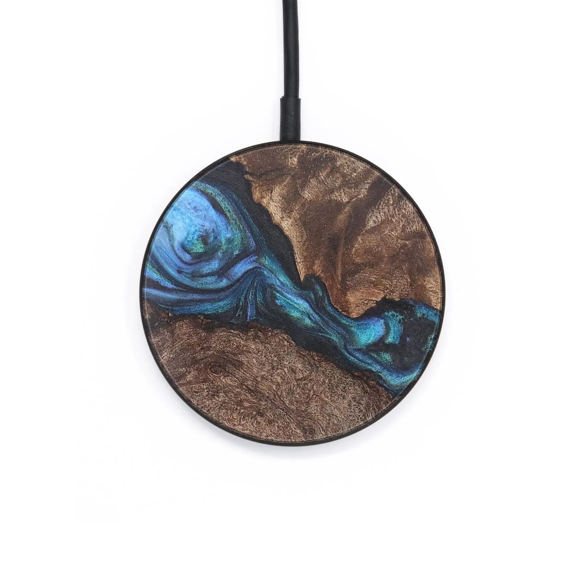 Circle Wood Resin Wireless Charger - Beverly (Blue, 715753)