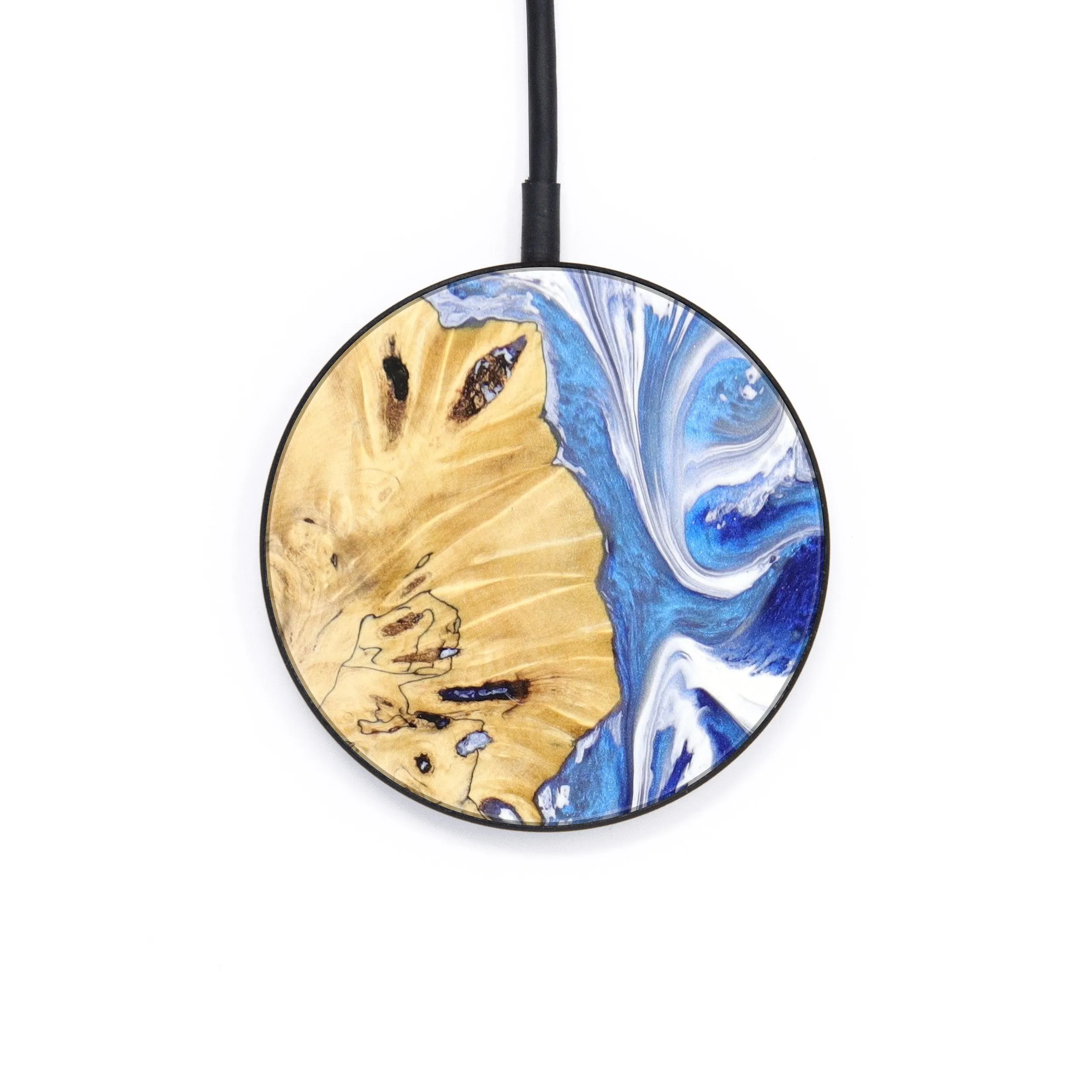 Circle Wood Resin Wireless Charger - Brad (Blue, 638233)