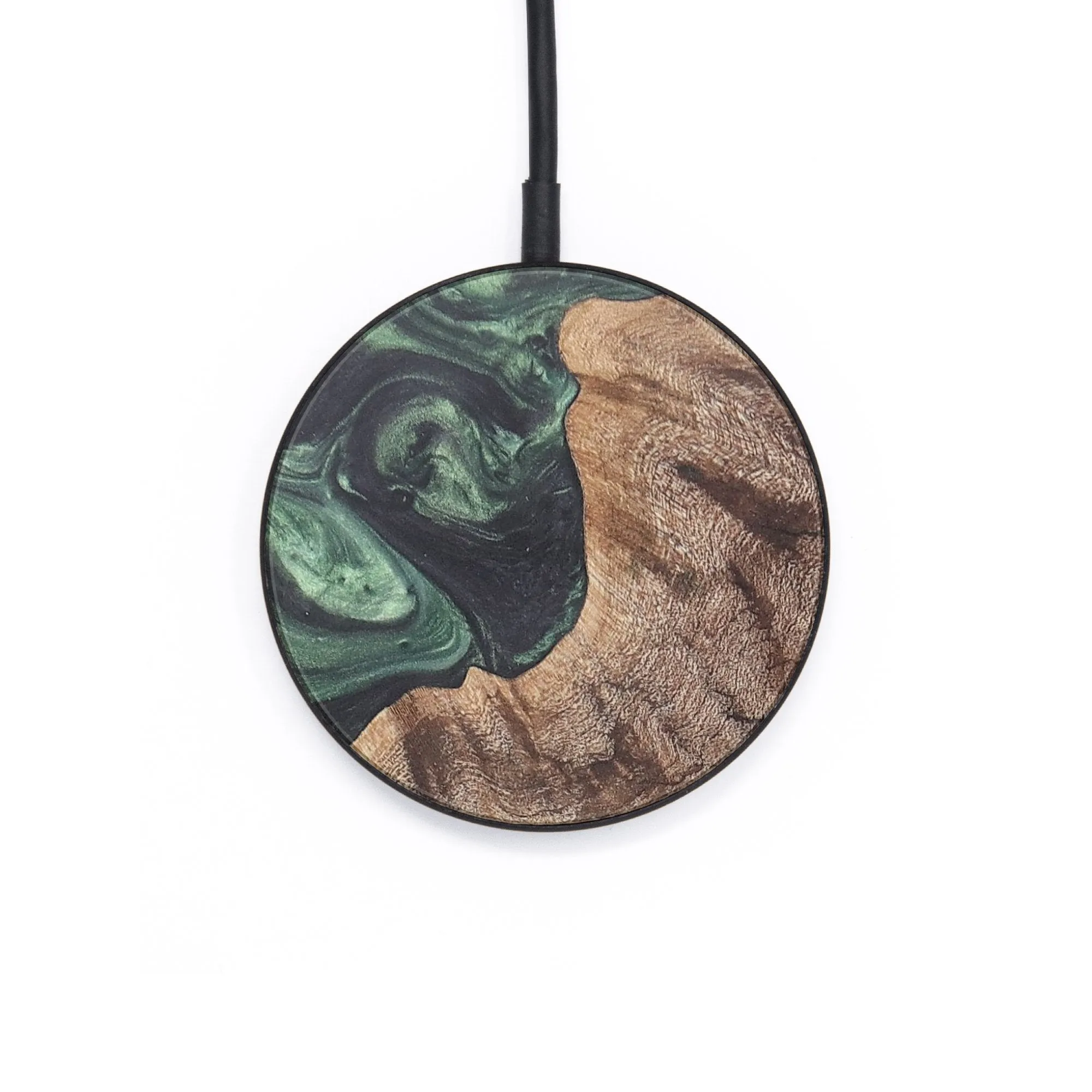 Circle Wood Resin Wireless Charger - Bryson (Green, 715809)