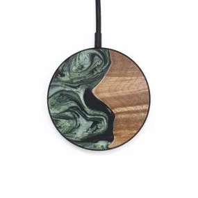 Circle Wood Resin Wireless Charger - Cecilia (Green, 655823)