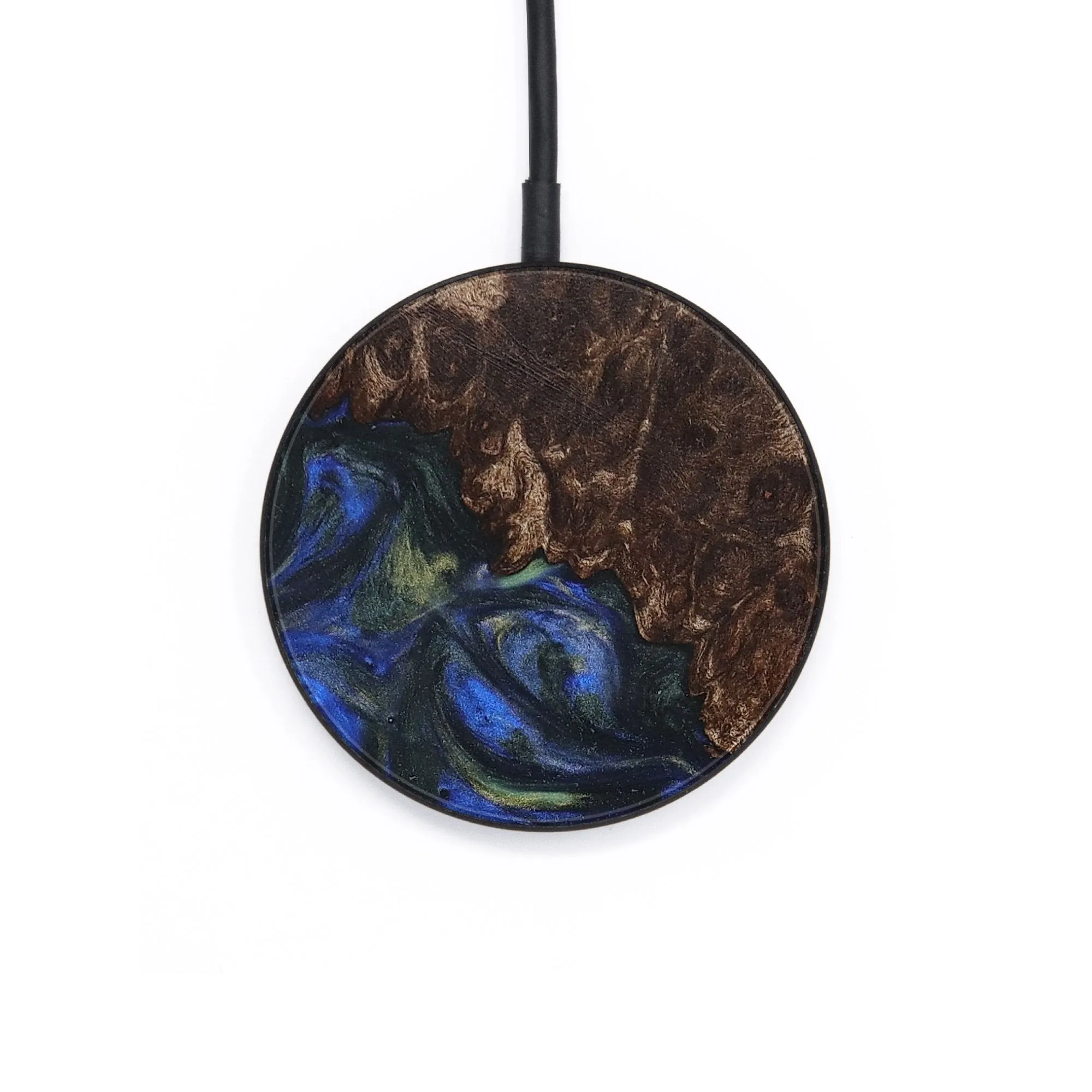 Circle Wood Resin Wireless Charger - Celia (Green, 711532)