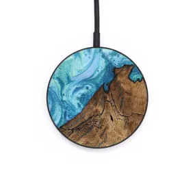 Circle Wood Resin Wireless Charger - Christian (Blue, 651854)