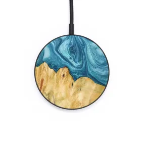 Circle Wood Resin Wireless Charger - Corinne (Blue, 654419)