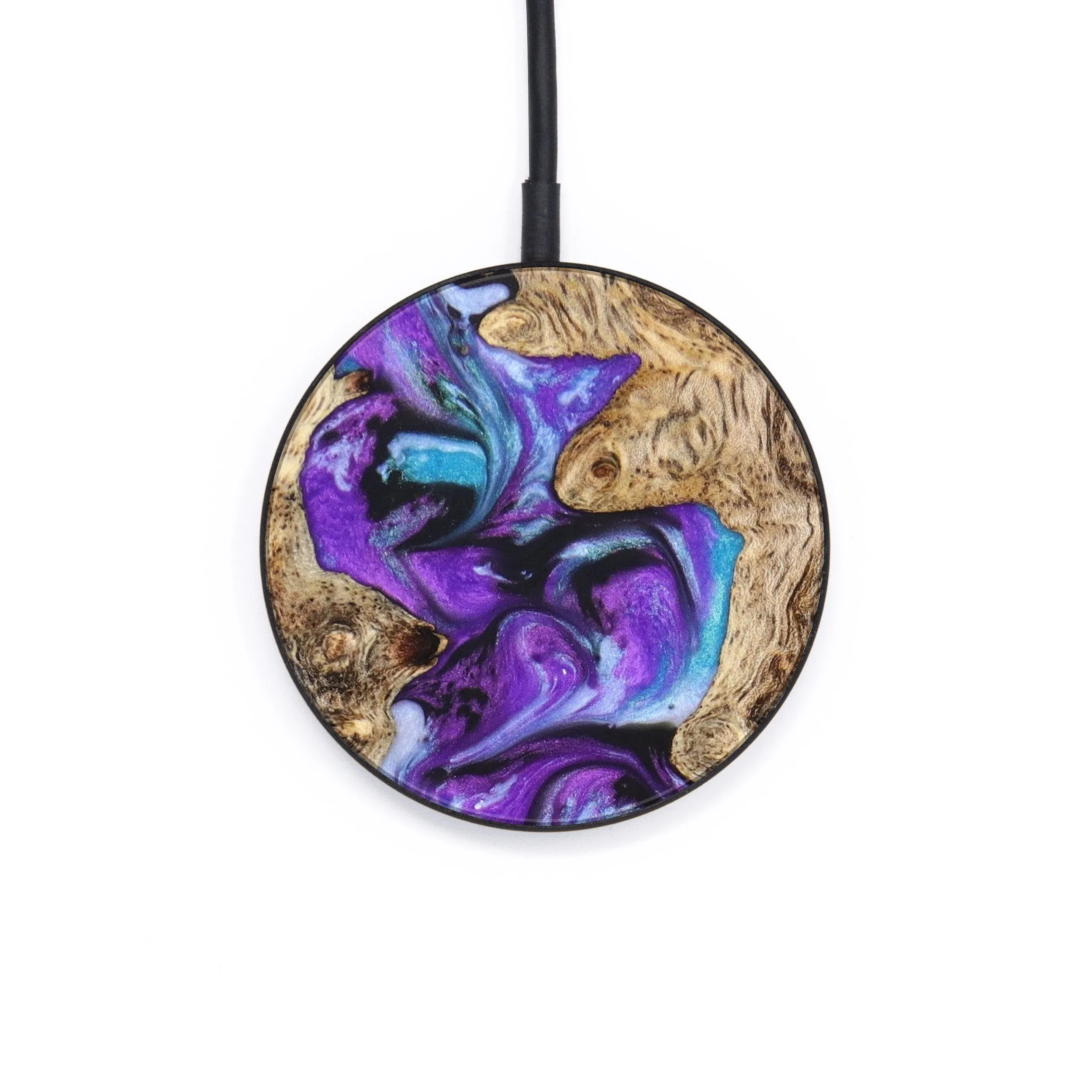 Circle Wood Resin Wireless Charger - Cynthia (Purple, 631637)