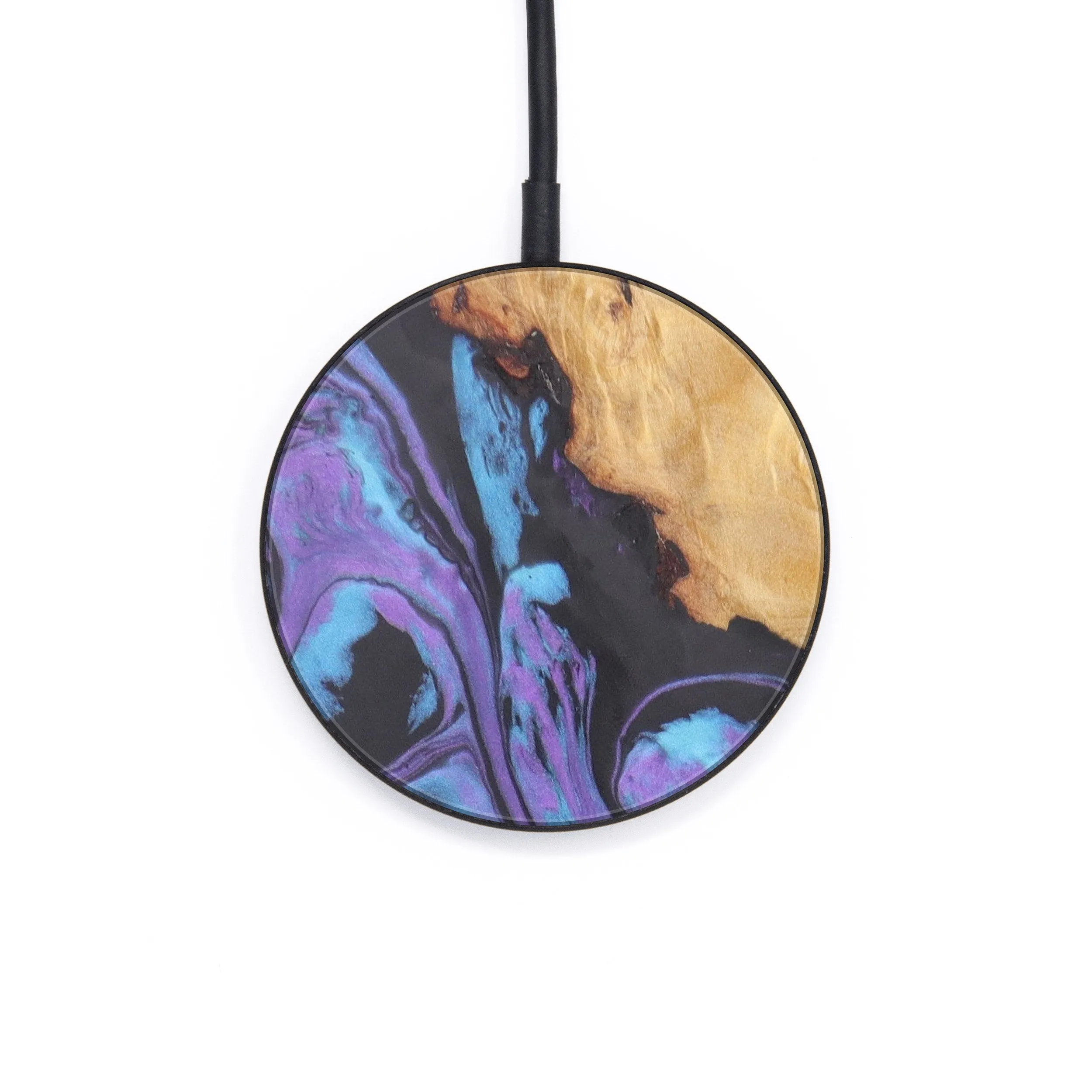 Circle Wood Resin Wireless Charger - Debi (Purple, 608528)