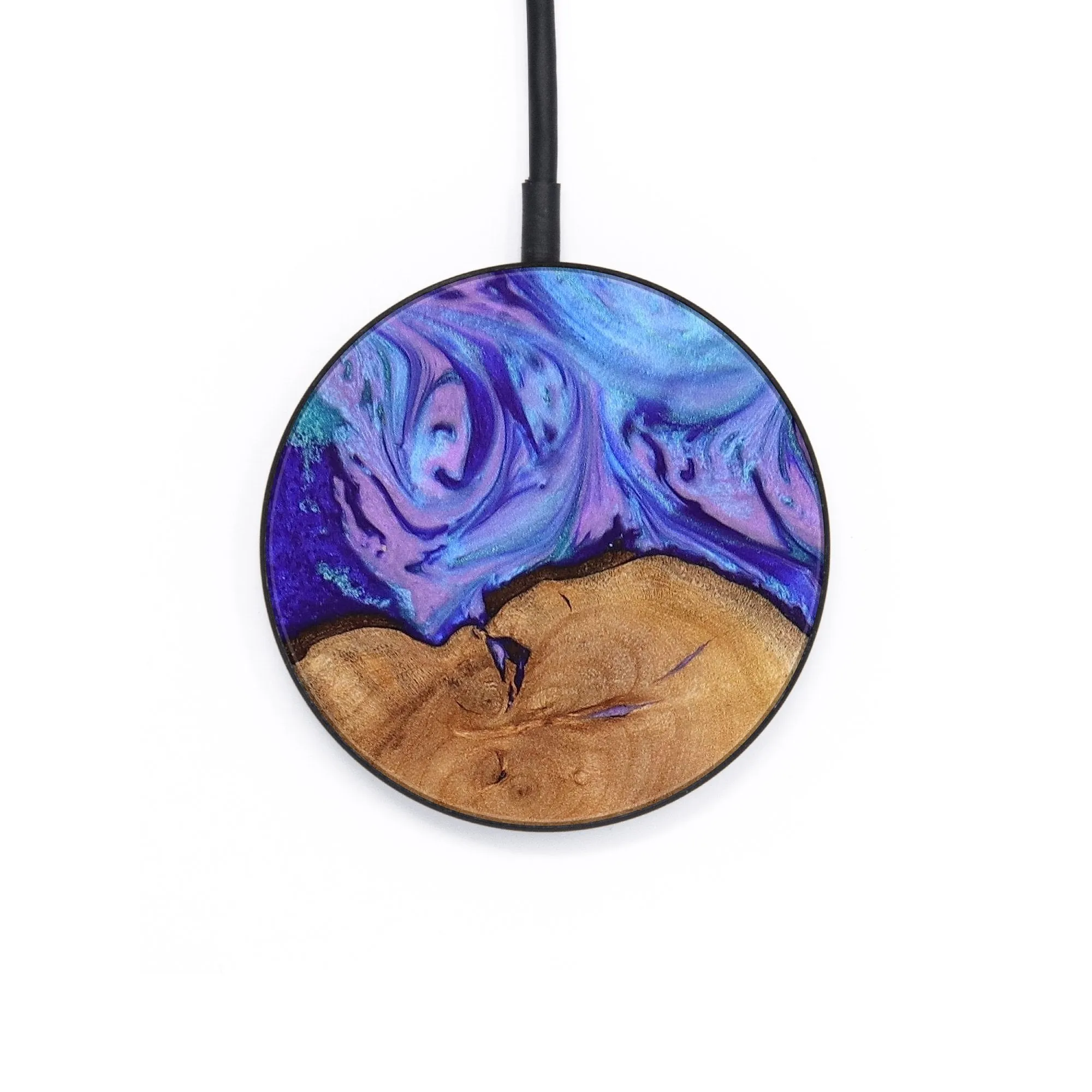 Circle Wood Resin Wireless Charger - Douglas (Purple, 652674)