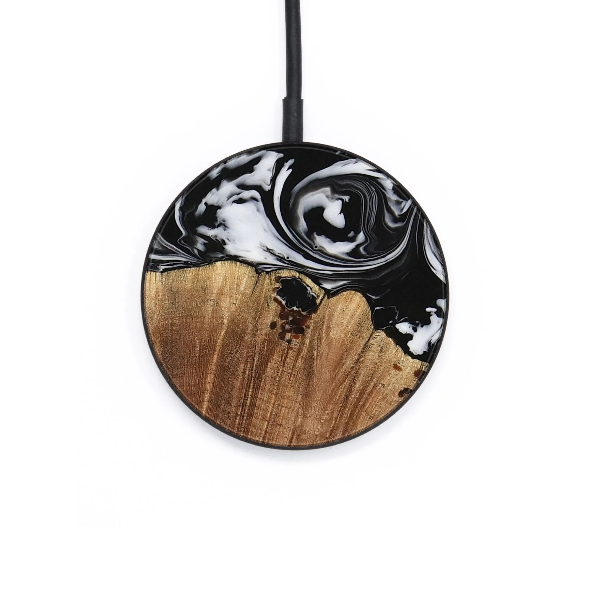 Circle Wood Wireless Charger - Abra (Black & White, 736211)