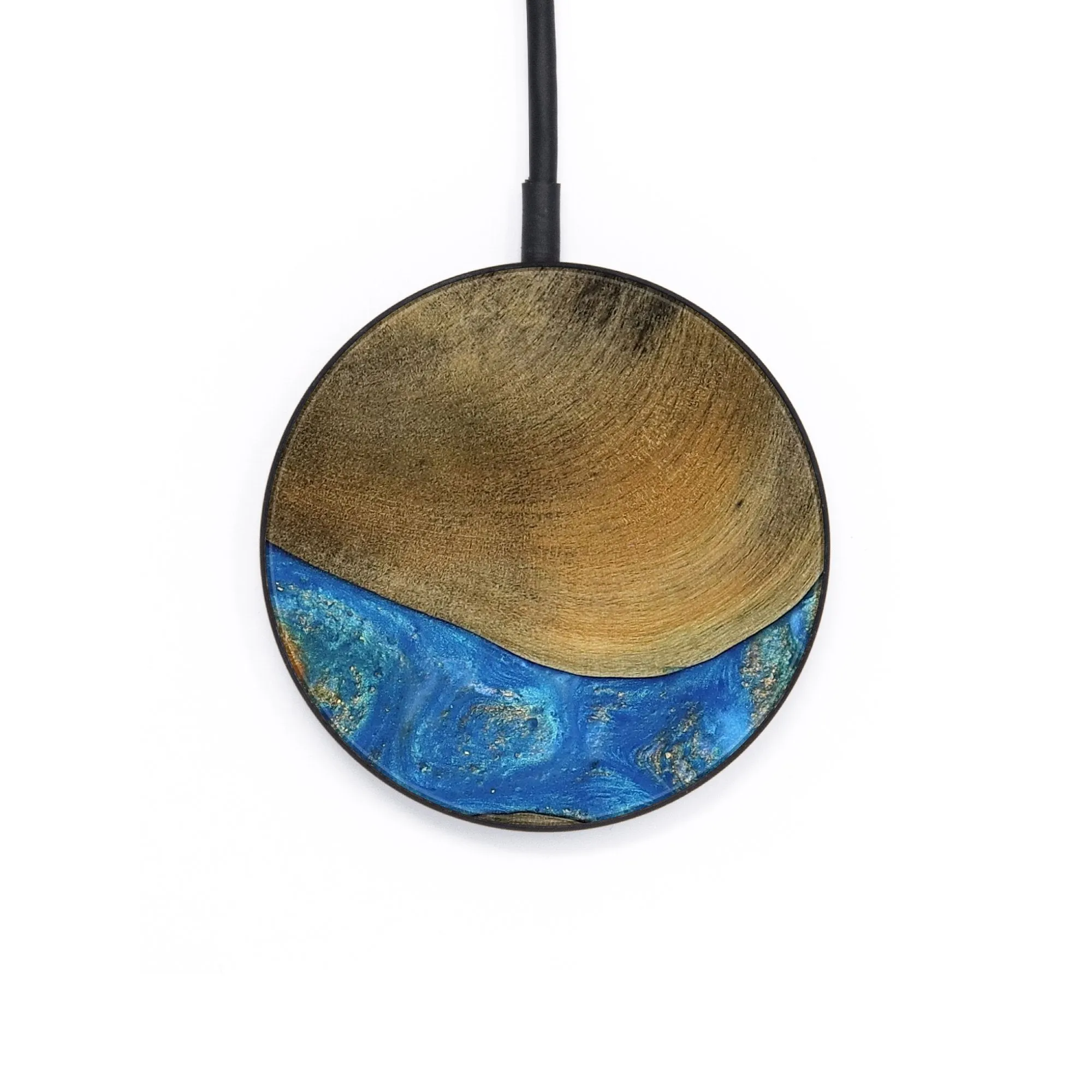 Circle Wood Wireless Charger - Abra (Teal & Gold, 738965)