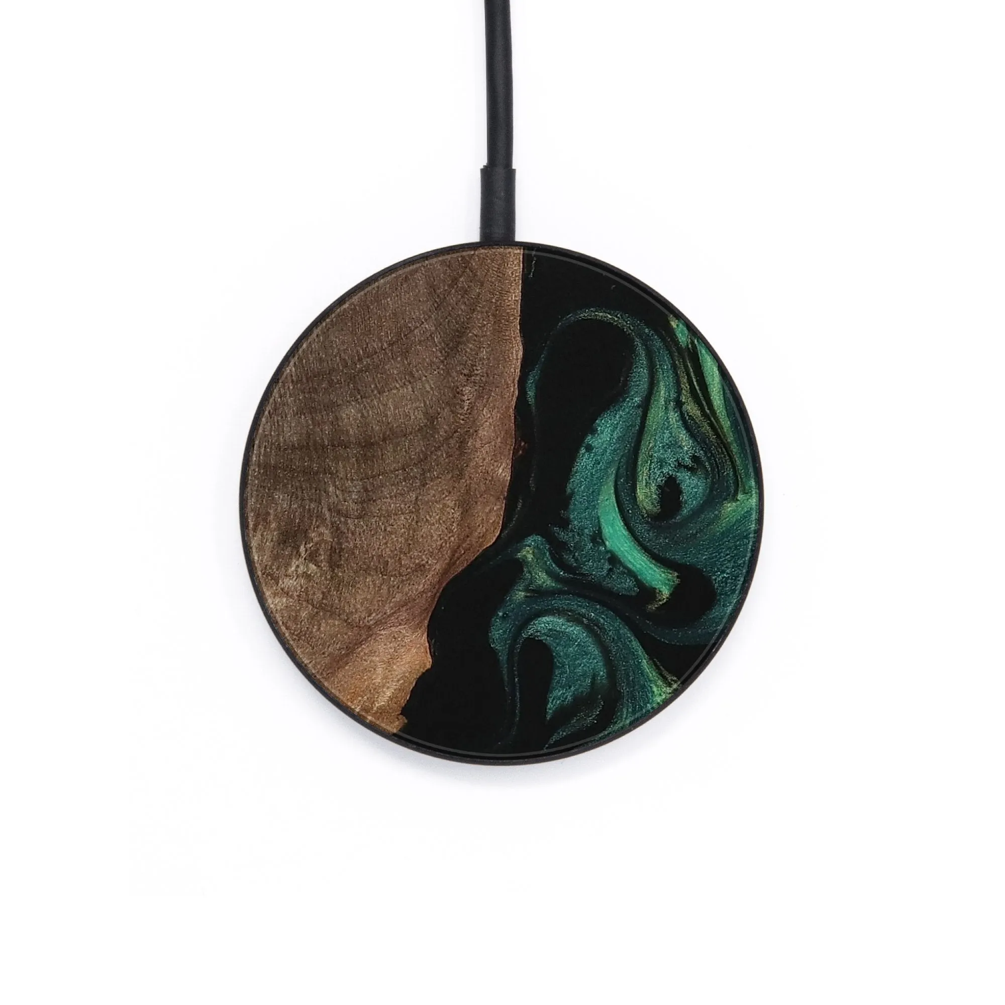 Circle Wood Wireless Charger - Vina (Green, 735303)