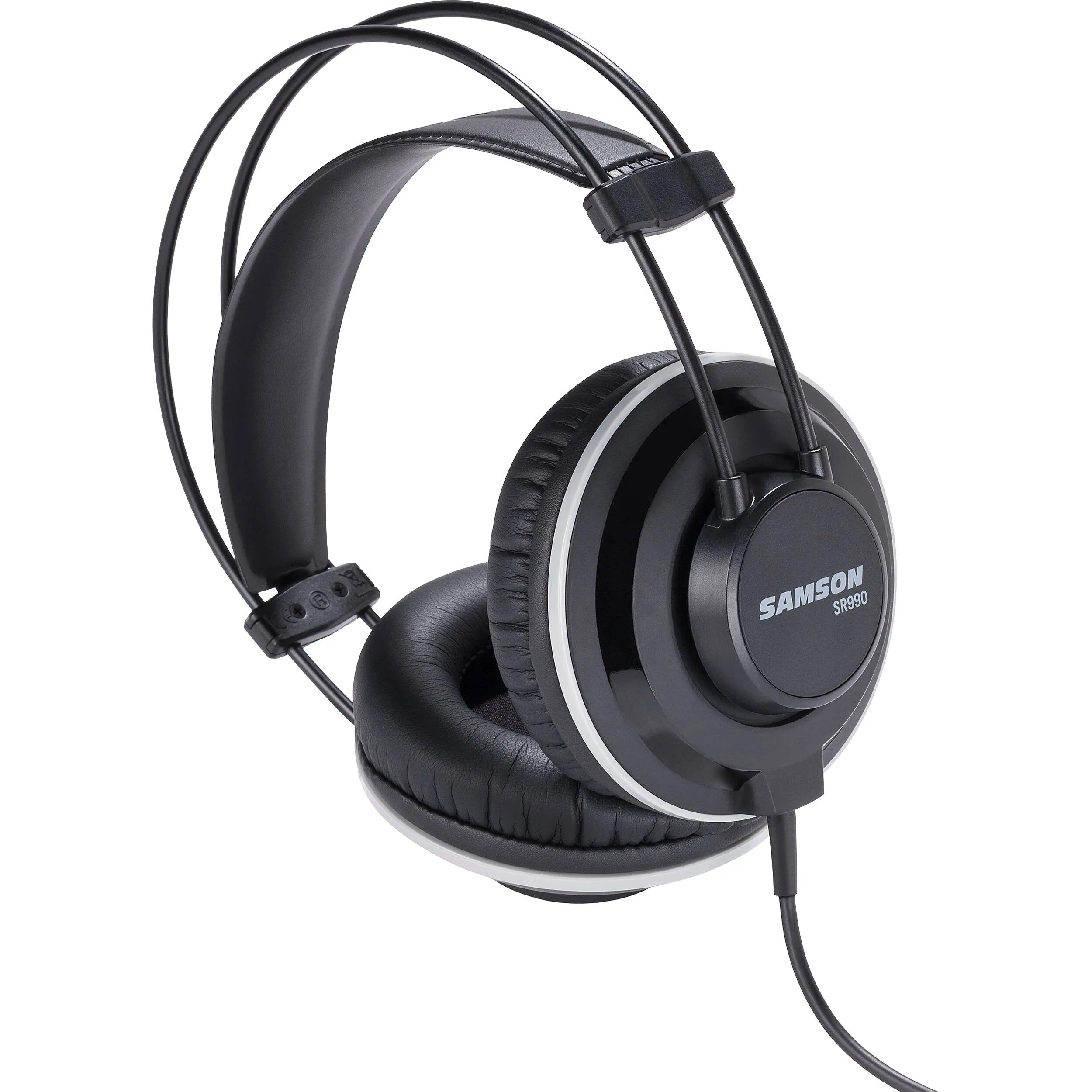 [CLEARANCE] Samson SR990 Closed-Back Studio Reference Headphones Over-Ear with 20Hz to 20KHz Frequency Range Velour Protein-leather Earpads Neodymium Drivers for Audio Engineering Mixing Playback