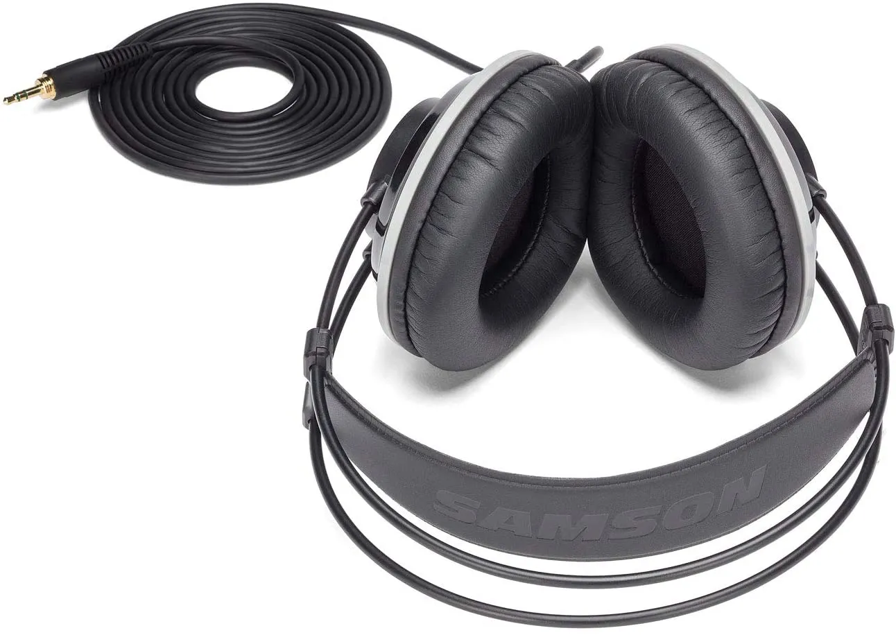 [CLEARANCE] Samson SR990 Closed-Back Studio Reference Headphones Over-Ear with 20Hz to 20KHz Frequency Range Velour Protein-leather Earpads Neodymium Drivers for Audio Engineering Mixing Playback