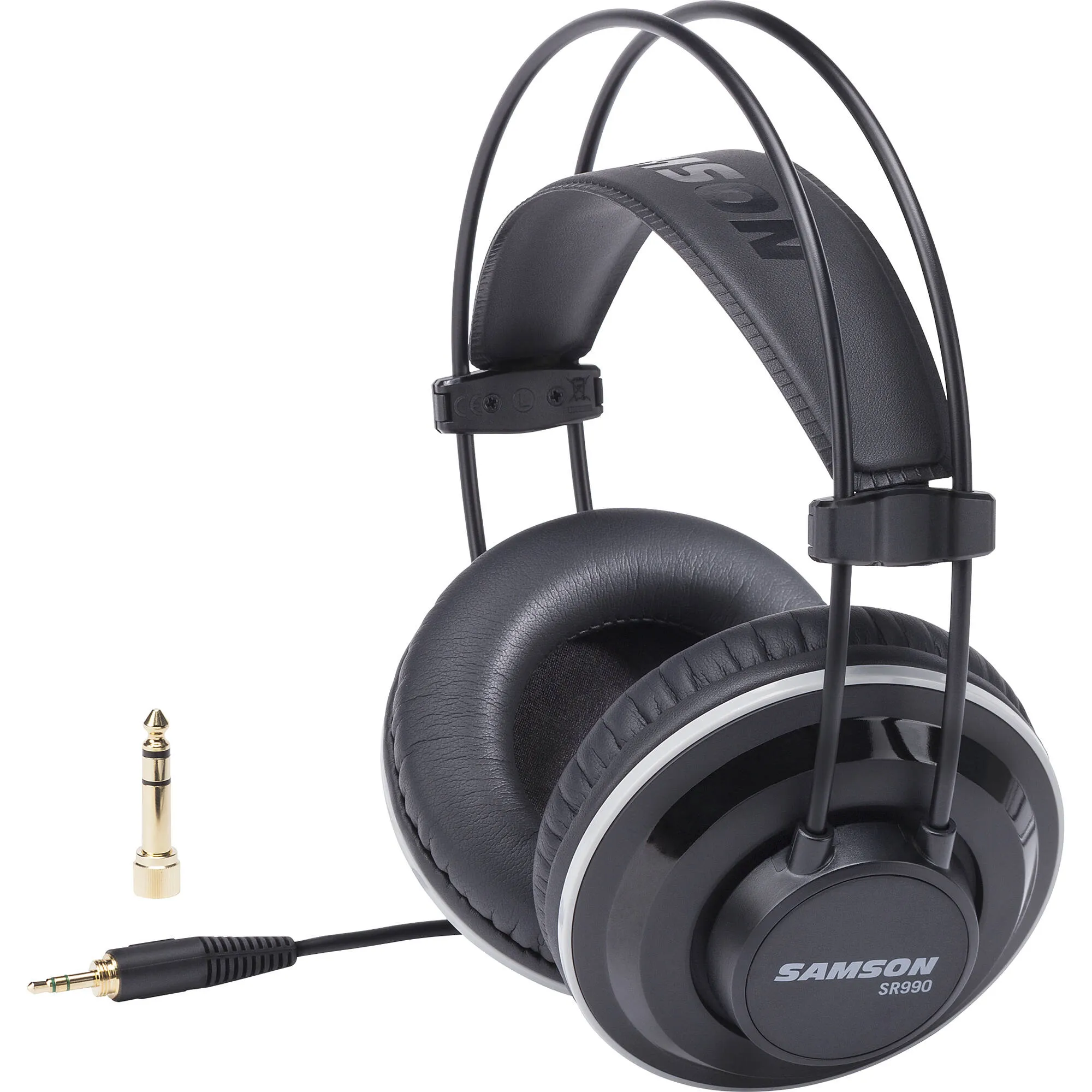 [CLEARANCE] Samson SR990 Closed-Back Studio Reference Headphones Over-Ear with 20Hz to 20KHz Frequency Range Velour Protein-leather Earpads Neodymium Drivers for Audio Engineering Mixing Playback