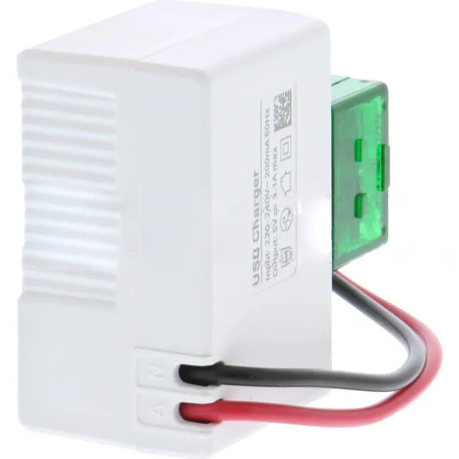 Clipsal Dual Usb Charger 2 X 2.1A Max Per Port White