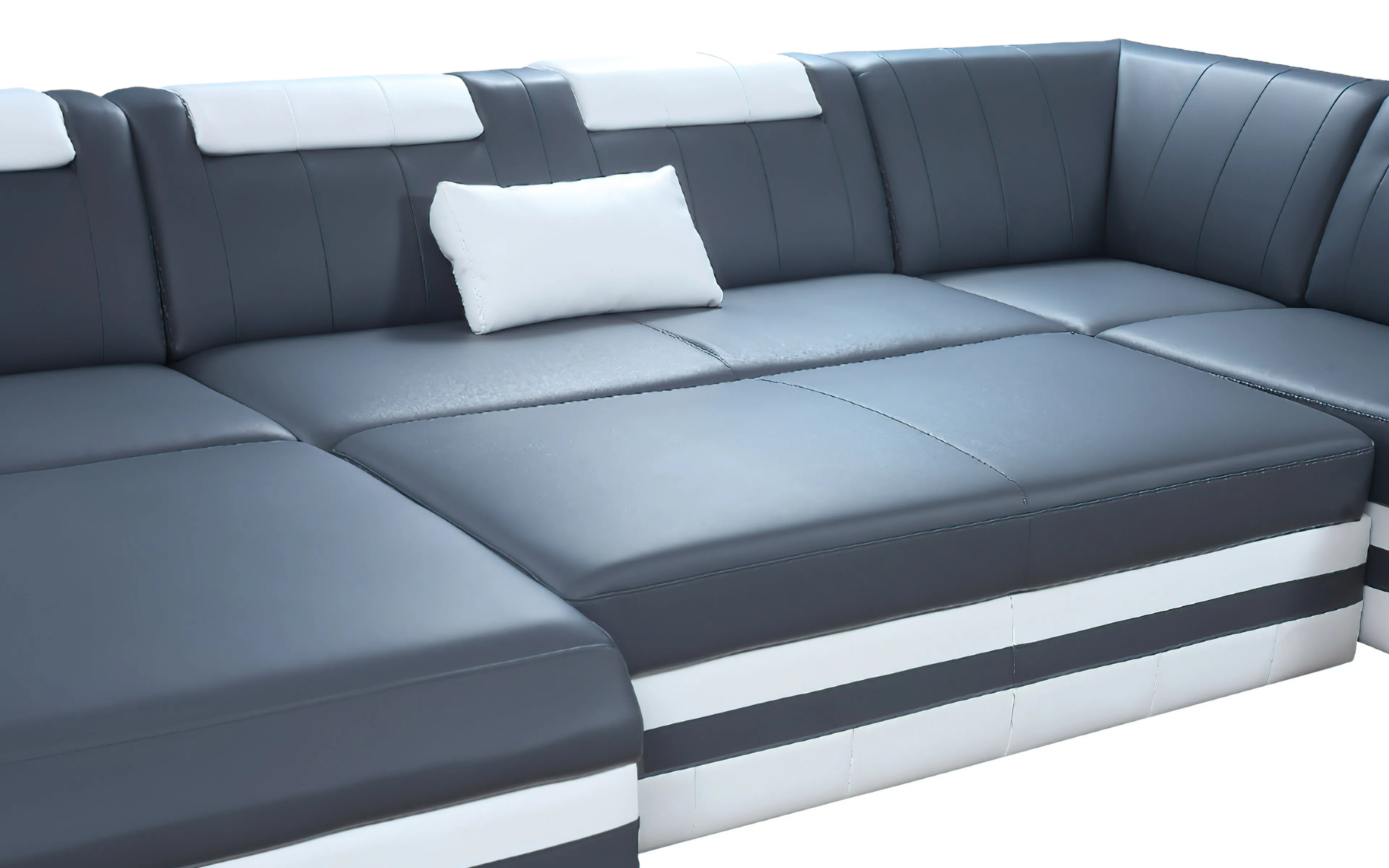 Comet Modern Leather Sectional with LED Light