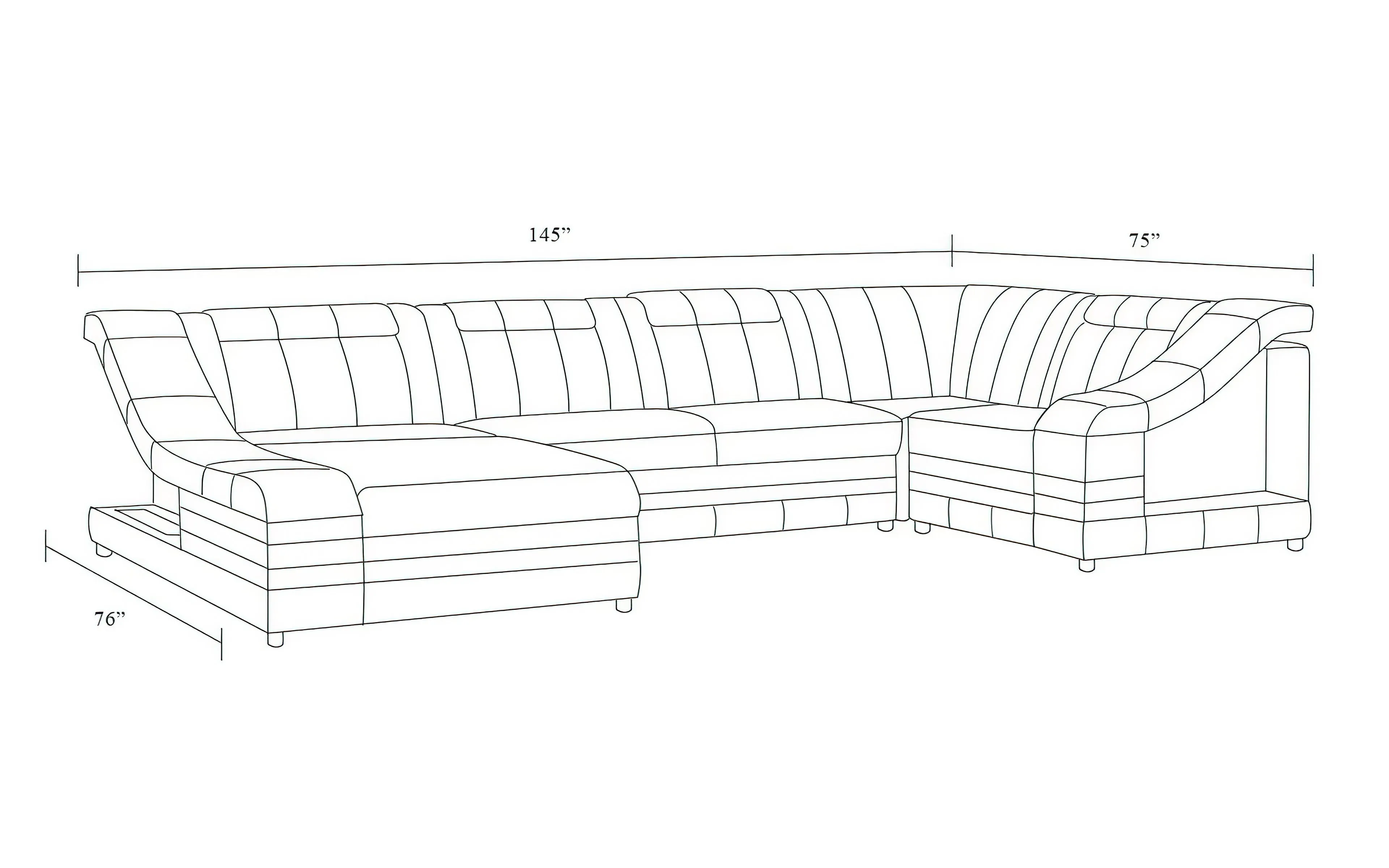 Comet Modern Leather Sectional with LED Light