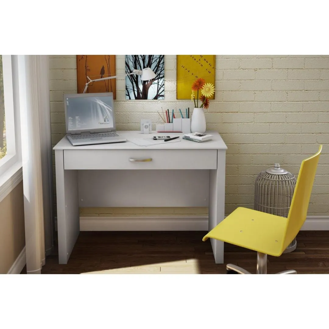 Contemporary White Laptop Computer Desk