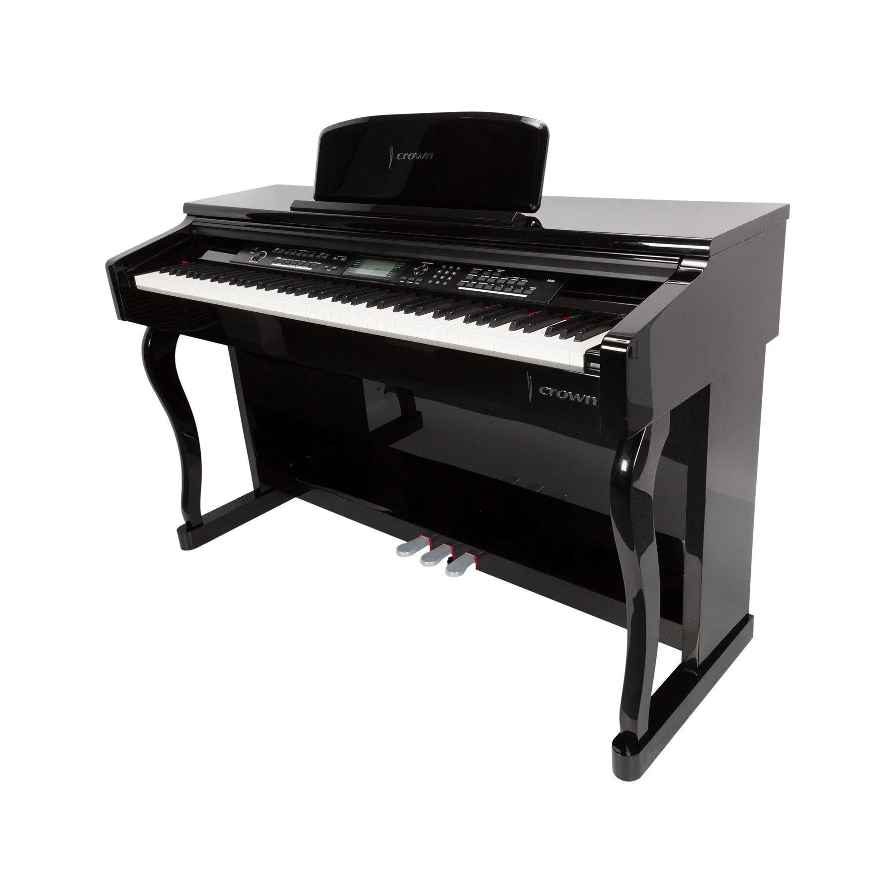 Crown 88-Key Hammer-Action Ebony Lacquer Digital Piano (Black Gloss)