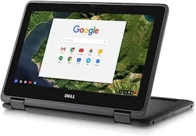 DELL Chromebook 3189, Intel Celeron N3060, 11.6 Inch TOUCHSCREEN X 360 DEGREES CONVERTABLE, 4GB 16GB SSD, CHROME OS, ENGLISH KEYBOARD, BLACK . Renewed