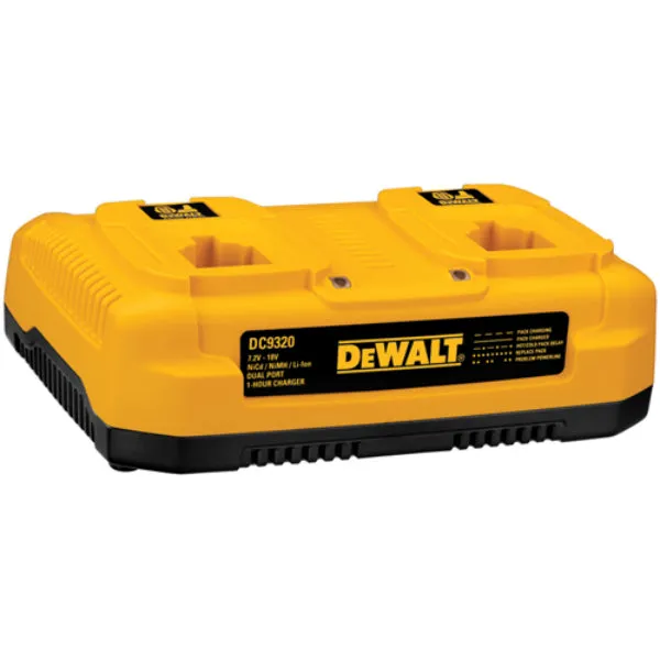 DeWalt® DC9320 Heavy Duty NiCd/NiMH/Li-Ion 1 Hour Dual Port Charger, 7.2V-18V