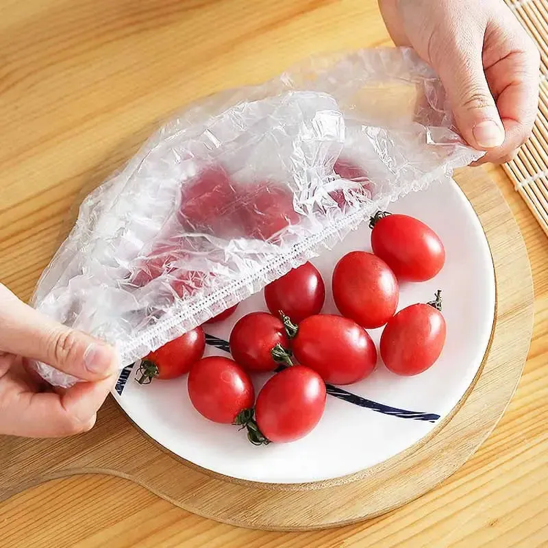 Disposable Food Cover Plastic Wrap Elastic-Pack of 100