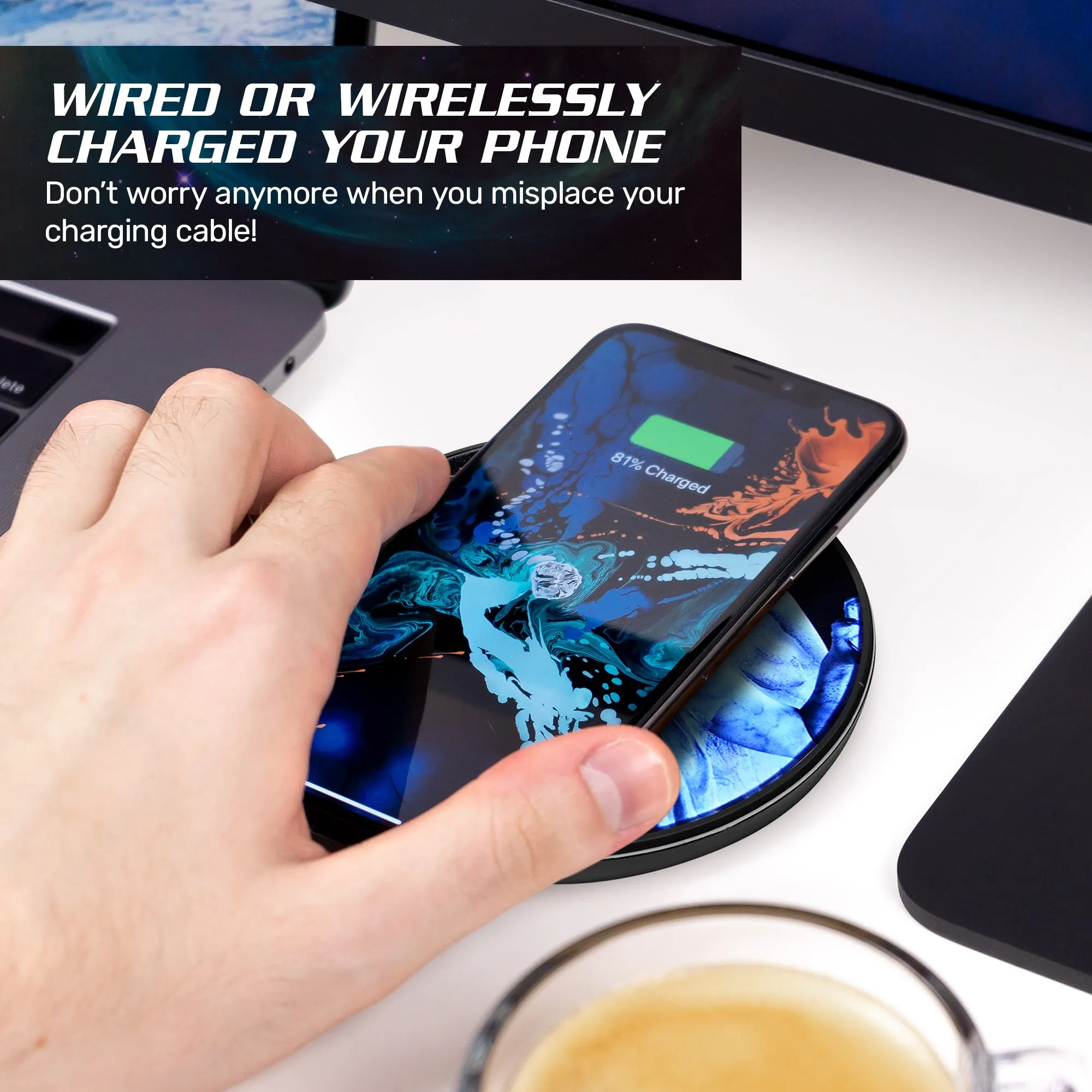 Doctor Who Weeping Angel Qi Wireless Charger With Illuminated Angel & Built-In Power bank