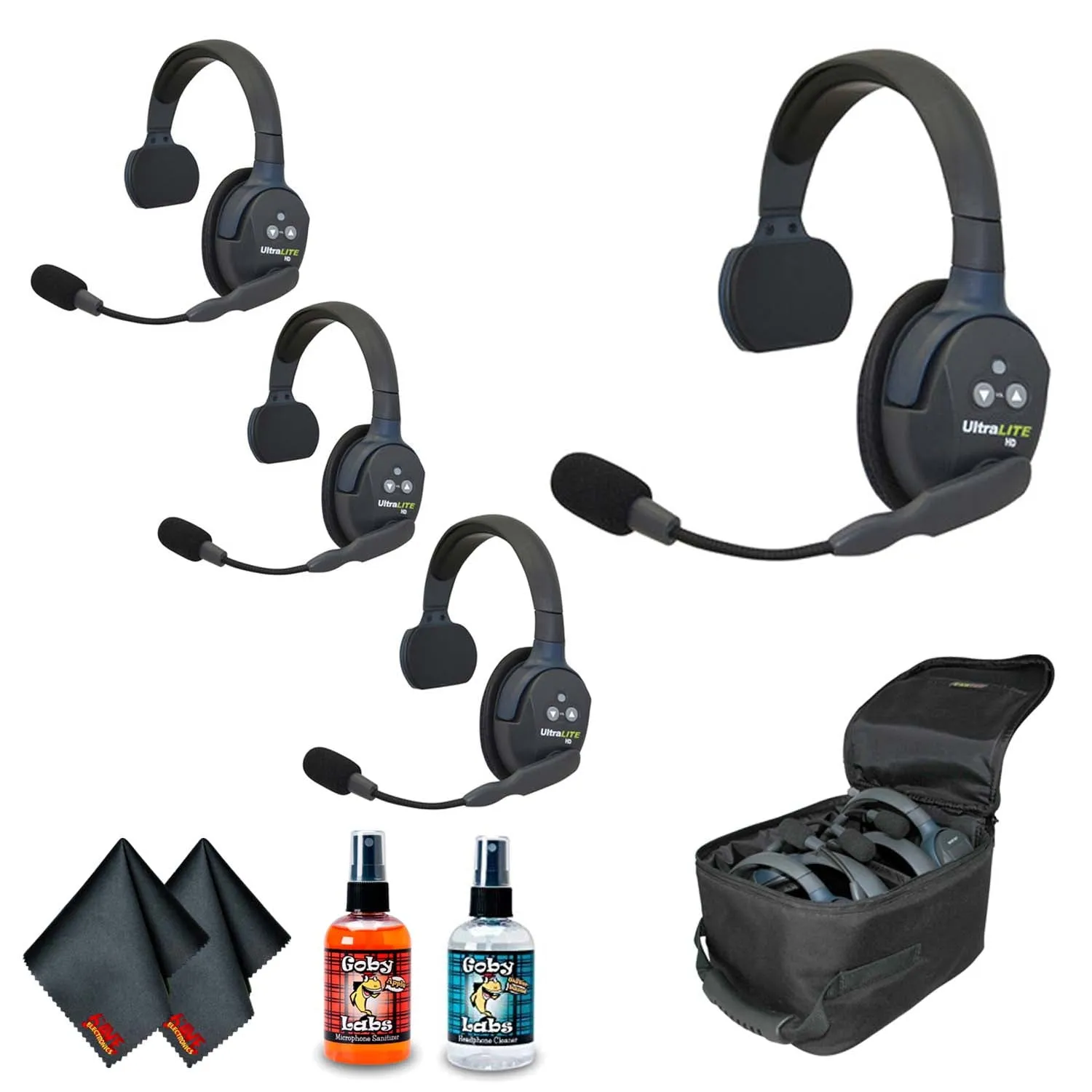 Eartec UL4S UltraLITE 4-Person Headset System (USA) Bundle 1