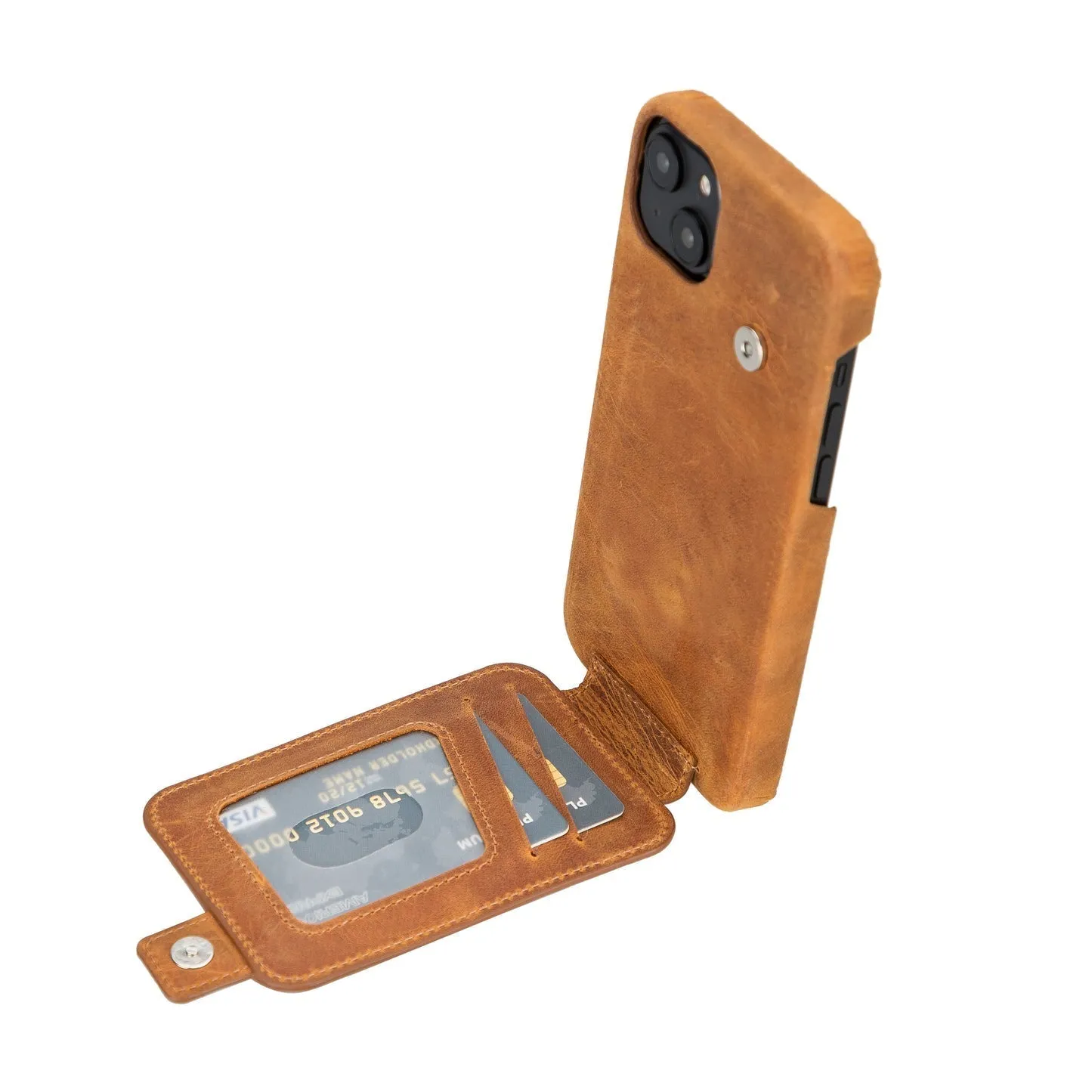 Edmonds iPhone 15 Plus Wallet Case, Golden Brown