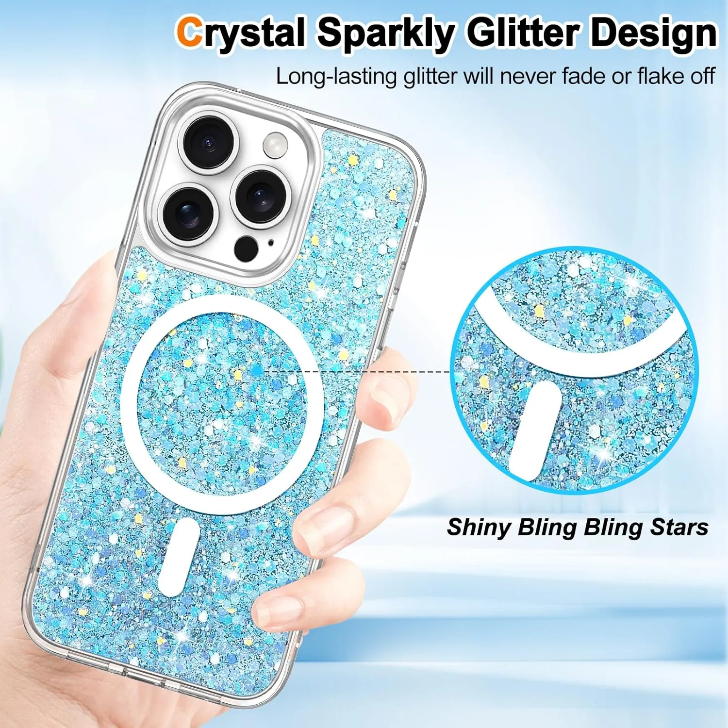 Entronix Apple iPhone 16 Pro Max [Magnetic-Compatible] Case - Glitter Sparkle,