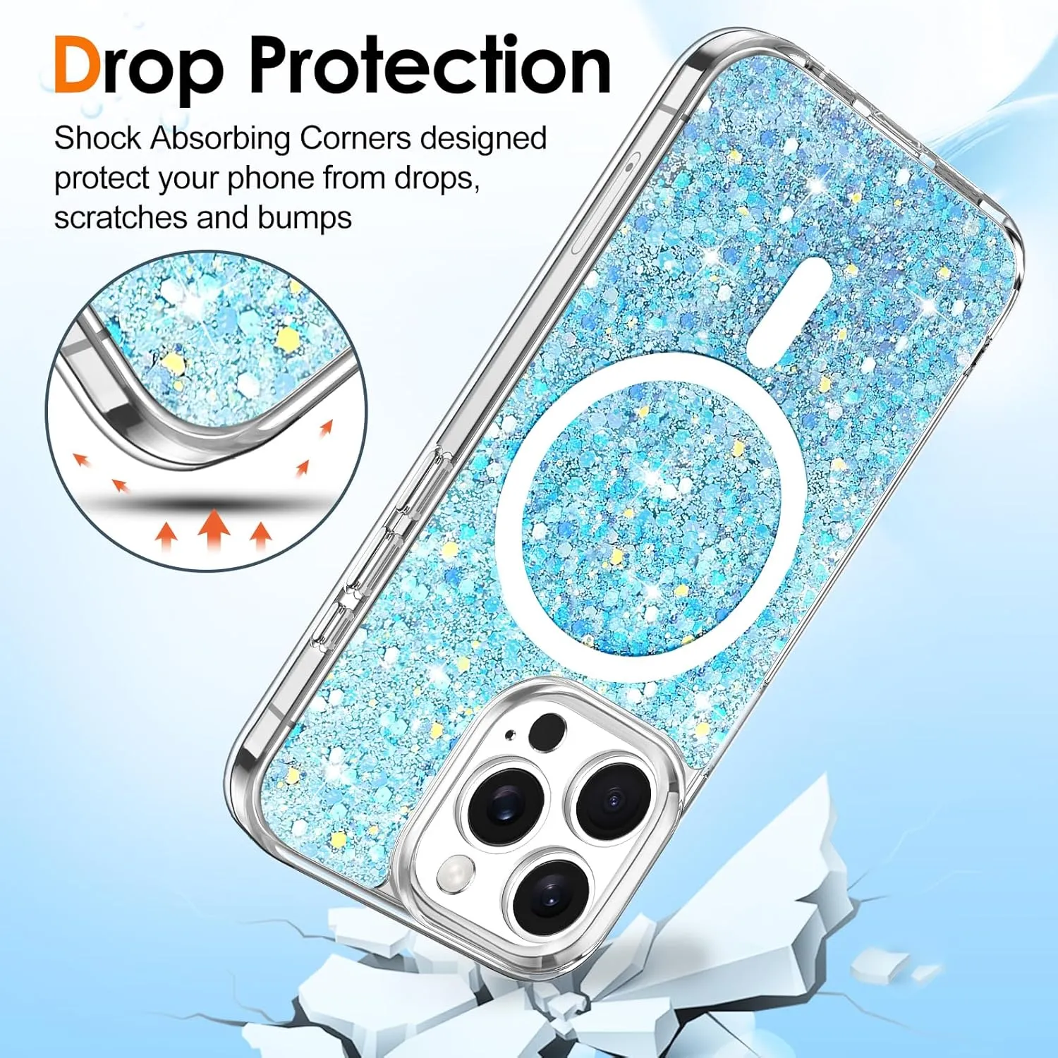 Entronix Apple iPhone 16 Pro Max [Magnetic-Compatible] Case - Glitter Sparkle,