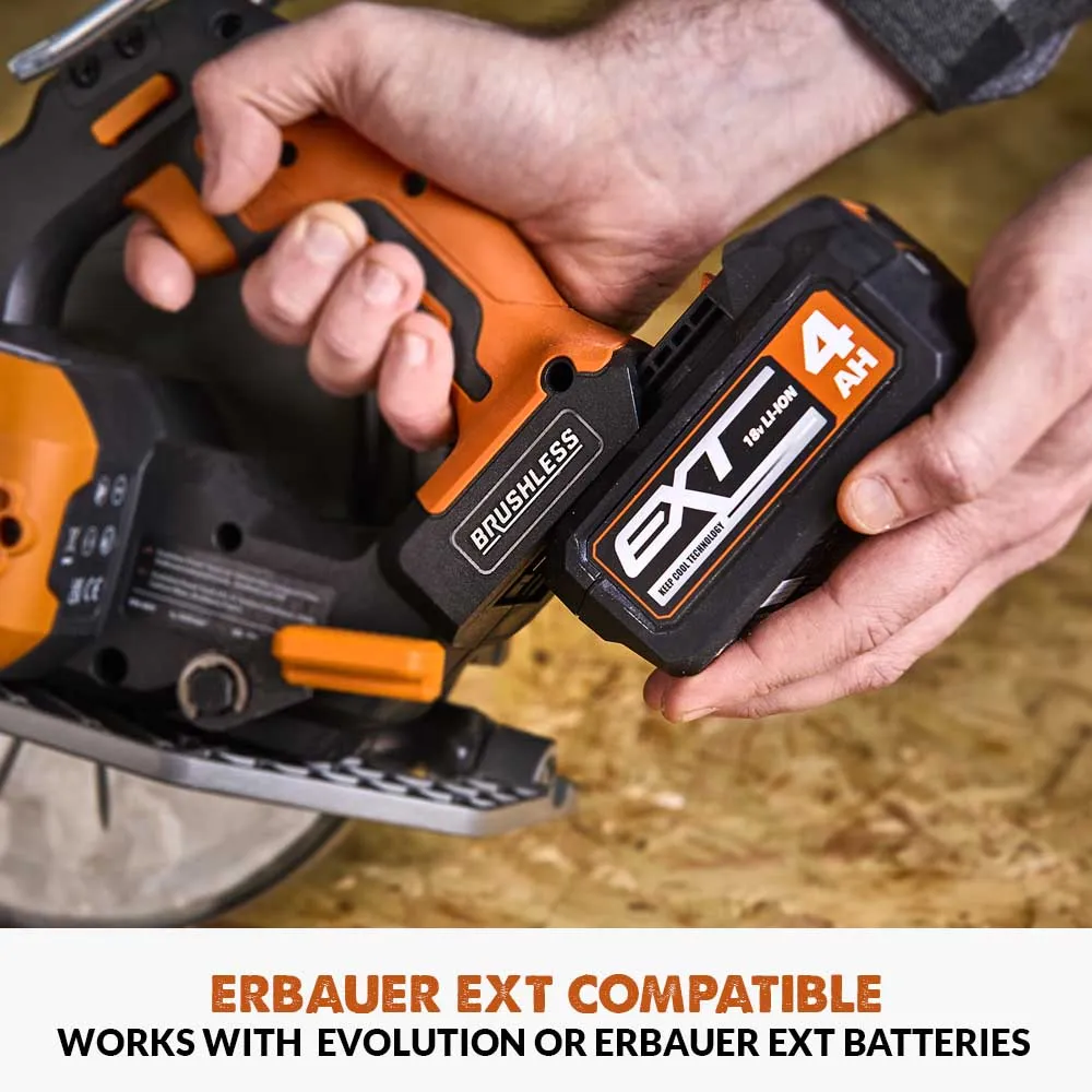 Evolution R185CCS-Li 185mm Brushless 18v Circular Saw Li-Ion EXT Inc Multi-Material Blade