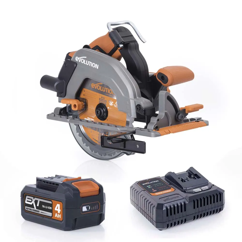 Evolution R185CCS-Li 185mm Brushless 18v Circular Saw Li-Ion EXT Inc Multi-Material Blade