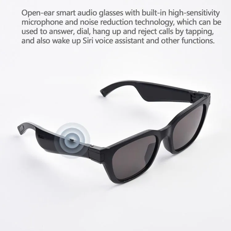 F002 Binaural Mini Smart Call Waterproof Bluetooth Glasses Earphone(Transparent)