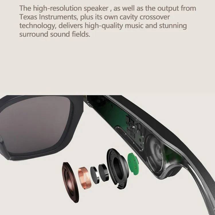 F002 Binaural Mini Smart Call Waterproof Bluetooth Glasses Earphone(Transparent)