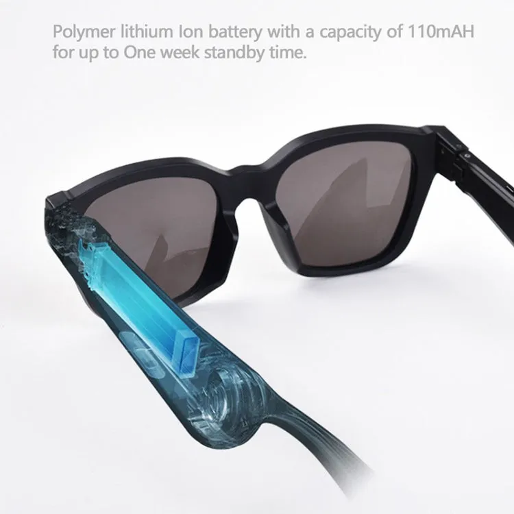 F002 Binaural Mini Smart Call Waterproof Bluetooth Glasses Earphone(Transparent)