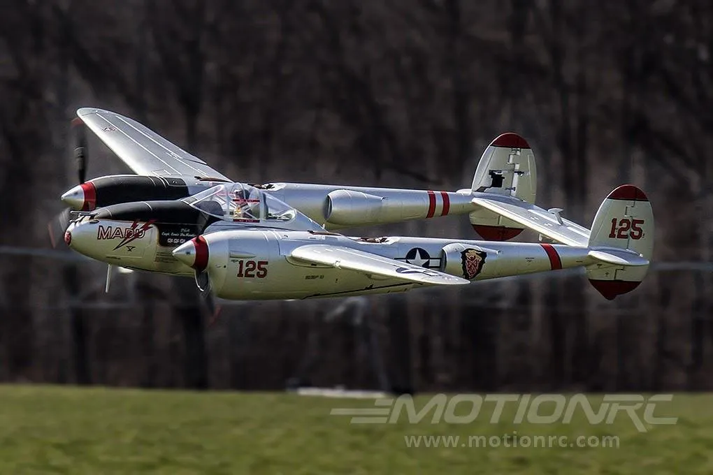 FlightLine P-38L Lightning "Pacific Silver" 1600mm (63") Wingspan - PNP