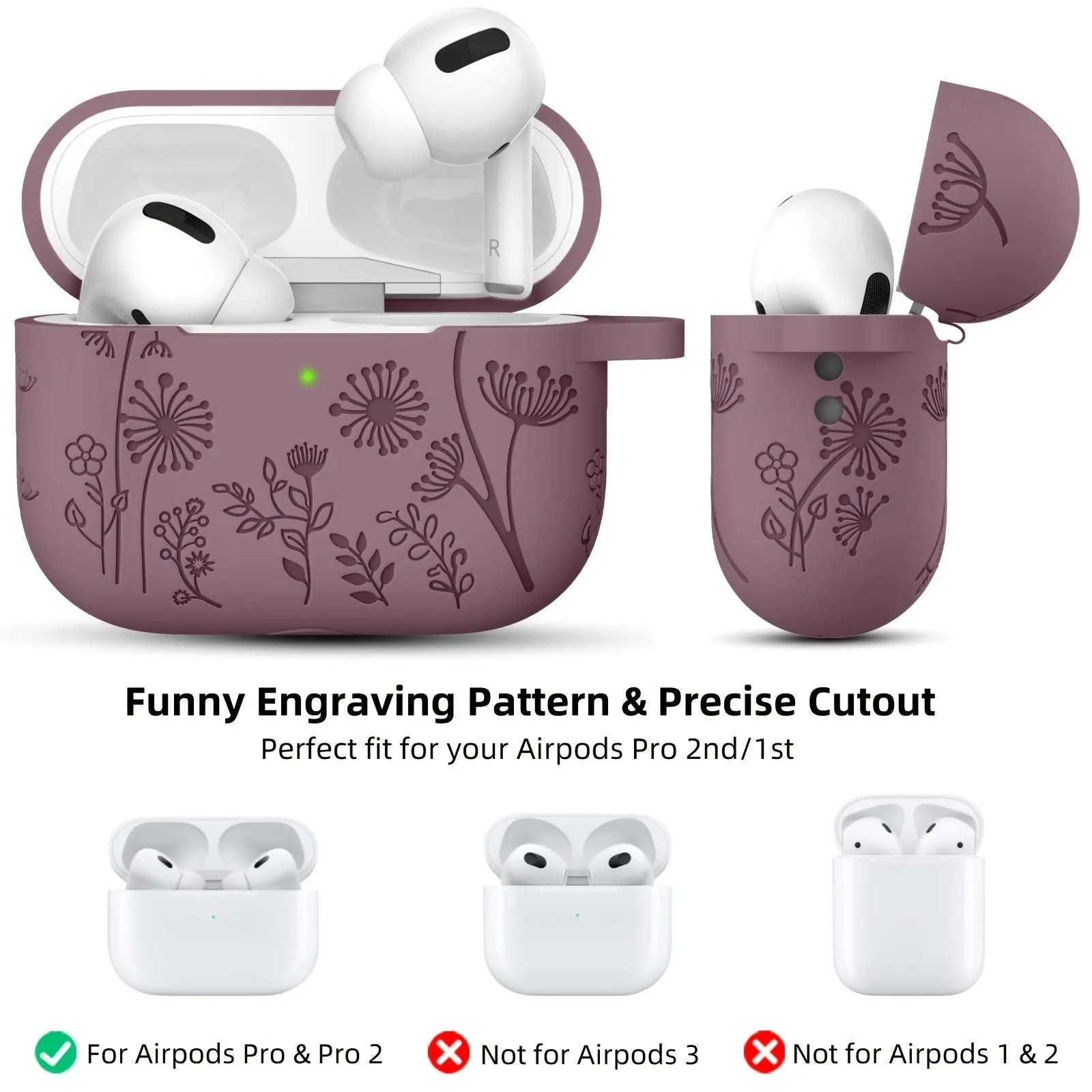 Floral Delight Silicone Cover for AirPods Pro 2nd/1st Generation Case