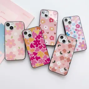 Floral Pattern Designer Glass Case