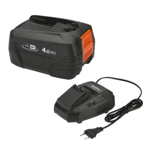 GARDENA Mega Battery Starter Set P4A - Includes Quick Charger and 1x4.0Ah Battery