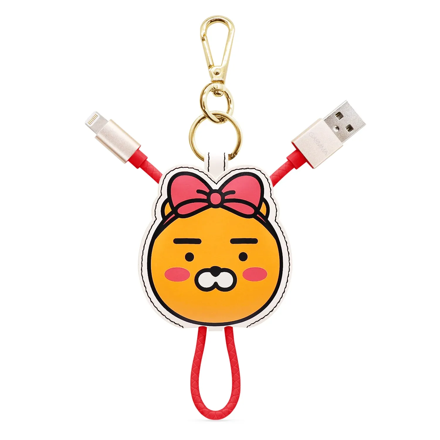 GARMMA Kakao Friends Apple MFI Certified Key Chain Leather USB Lightning Cable