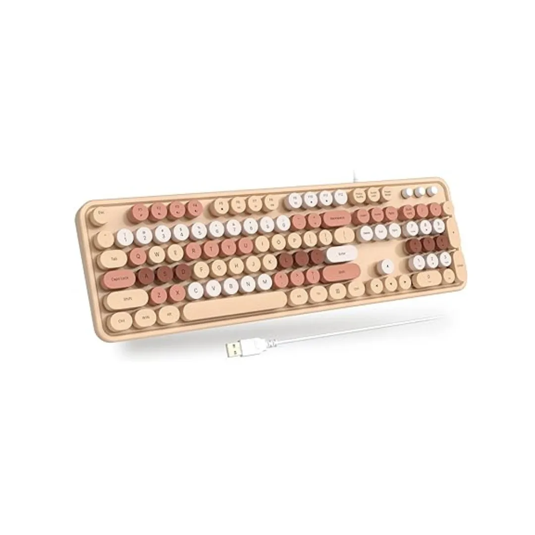 Geezer Full-Size Round Wired USB Retro Keyboard