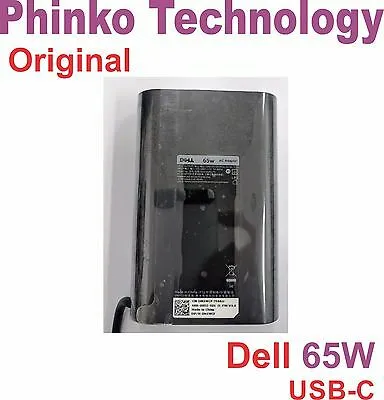 Genuine Dell USB-C Type-C 65W Power Adapter Charger XPS 13 9370