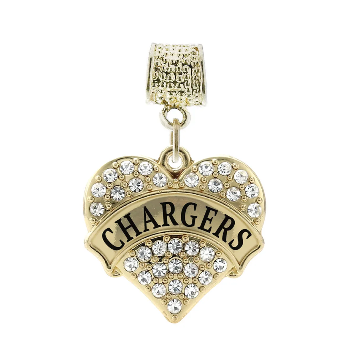 Gold Chargers Pave Heart Memory Charm