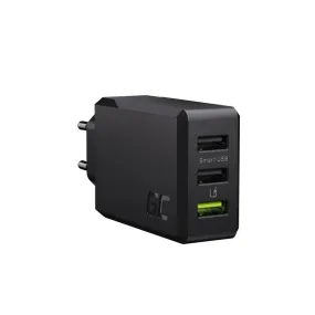 Green Cell Charger 30W 3-Port Usb3.0 Schwarz