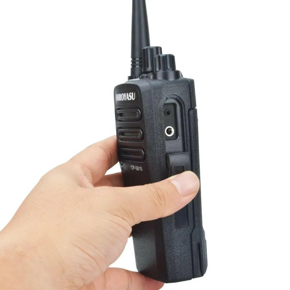 Hiroyasu CP-5810 UHF 400-520MHz 7W 16Ch Vox FM Commercial Analog Walkie Talkie CP5810 W/2200mAh Type C Charging Li-Ion Battery