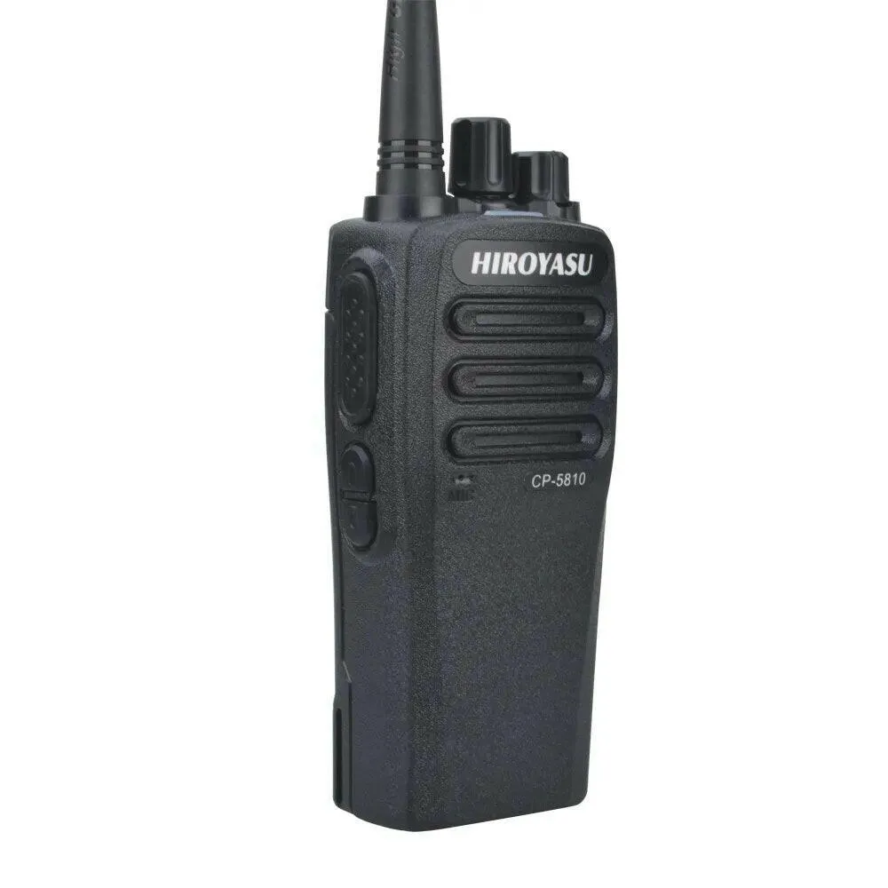 Hiroyasu CP-5810 UHF 400-520MHz 7W 16Ch Vox FM Commercial Analog Walkie Talkie CP5810 W/2200mAh Type C Charging Li-Ion Battery