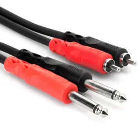 Hosa CPR-203 Stereo Interconnect Dual 1/4 in TS to Dual RCA 9 ft (Loc:2P)