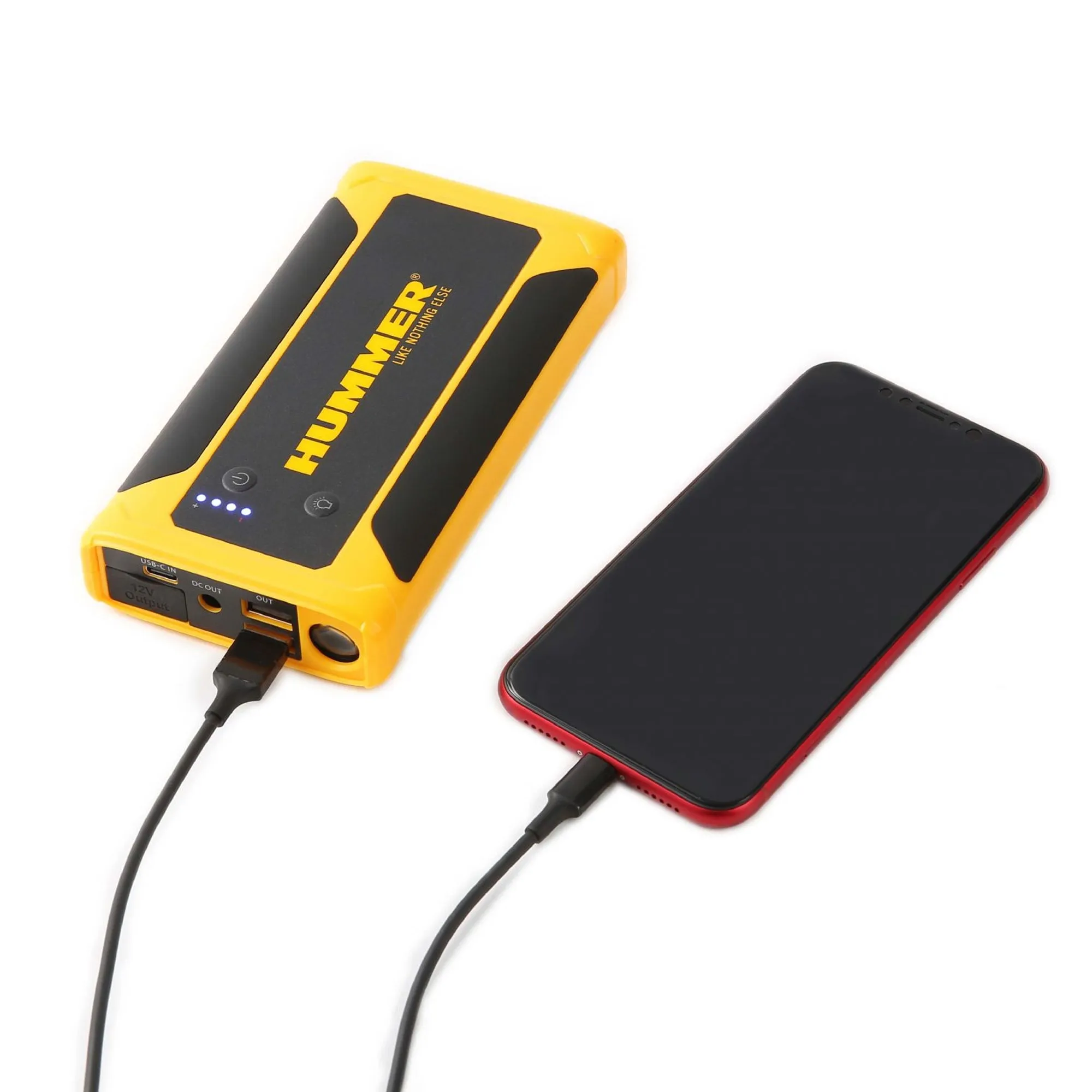 Hummer HX 10000mAh Powerbank Jump Starter with Wireless Charger & Work Light (USB-A to USB-C)